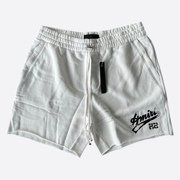 Amiri White & Black 22 Logo Shorts - Picture 1 of 4